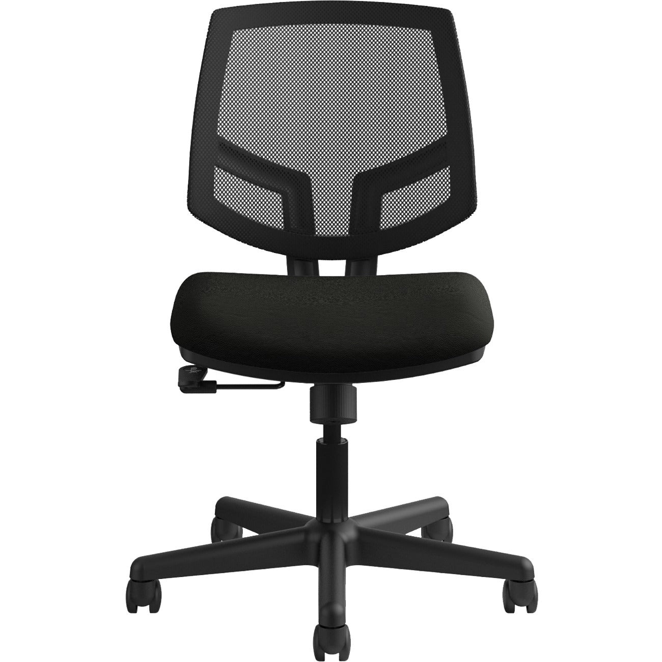 Volt Series Mesh Back Leather Task Chair, Supports Up to 250 lb, 18.25" to 22" Seat Height, Black