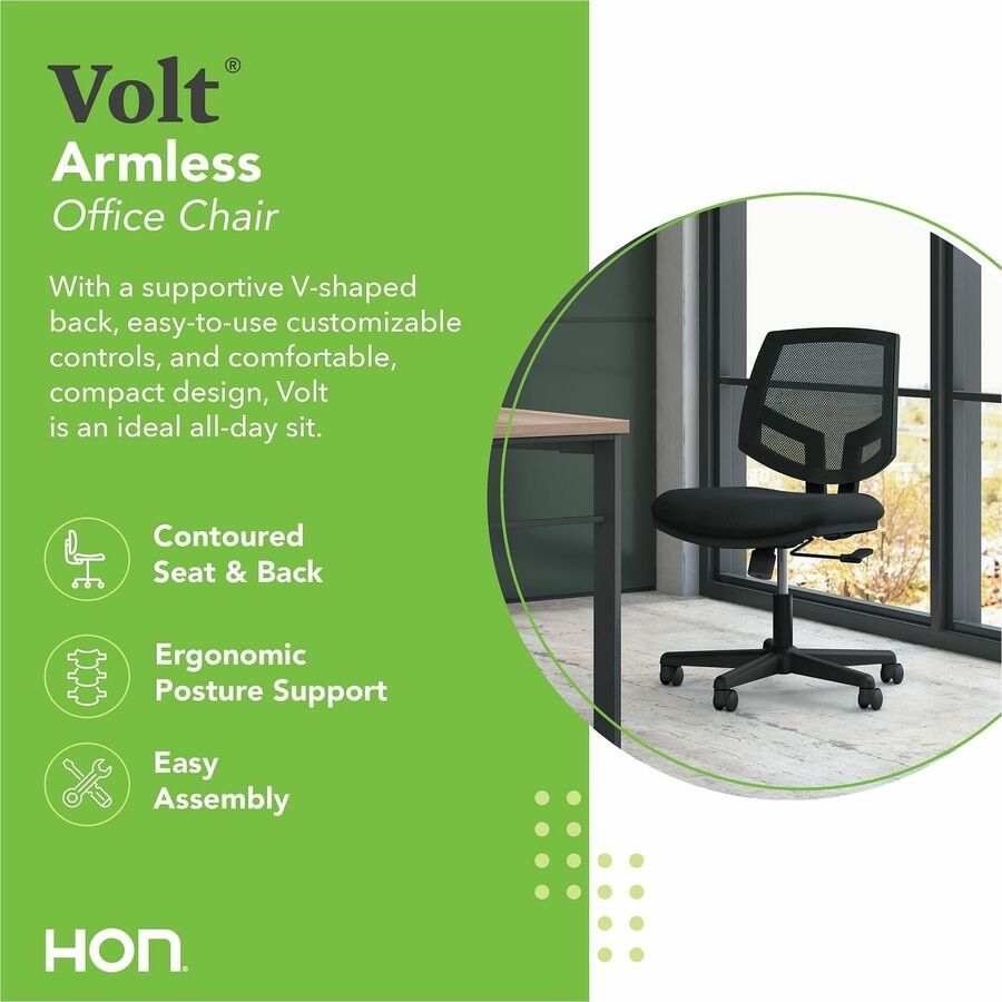 Volt Series Mesh Back Task Chair, Supports Up to 250 lb, 18.25" to 22.38" Seat Height, Black