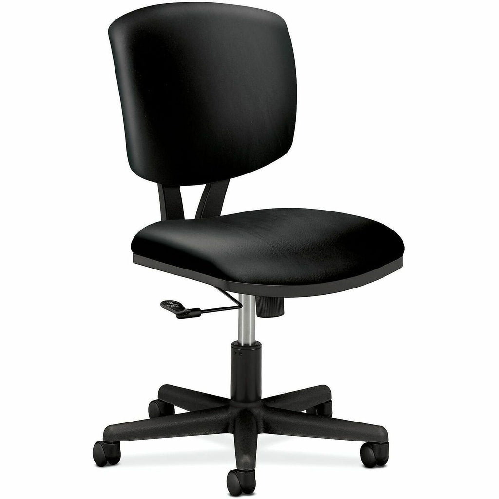 Volt Series Leather Task Chair, Supports Up to 250 lb, 18" to 22.25" Seat Height, Black