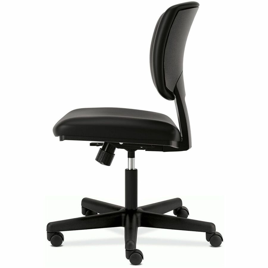 Volt Series Leather Task Chair with Synchro-Tilt, Supports Up to 250 lb, 18" to 22.25" Seat Height, Black