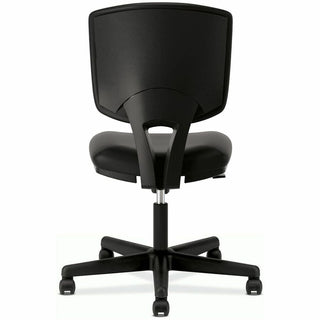 Volt Series Leather Task Chair with Synchro-Tilt, Supports Up to 250 lb, 18" to 22.25" Seat Height, Black