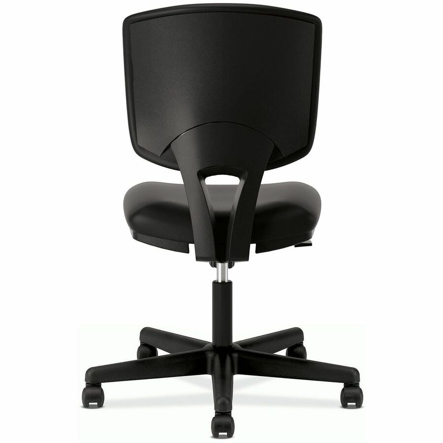 Volt Series Leather Task Chair with Synchro-Tilt, Supports Up to 250 lb, 18" to 22.25" Seat Height, Black