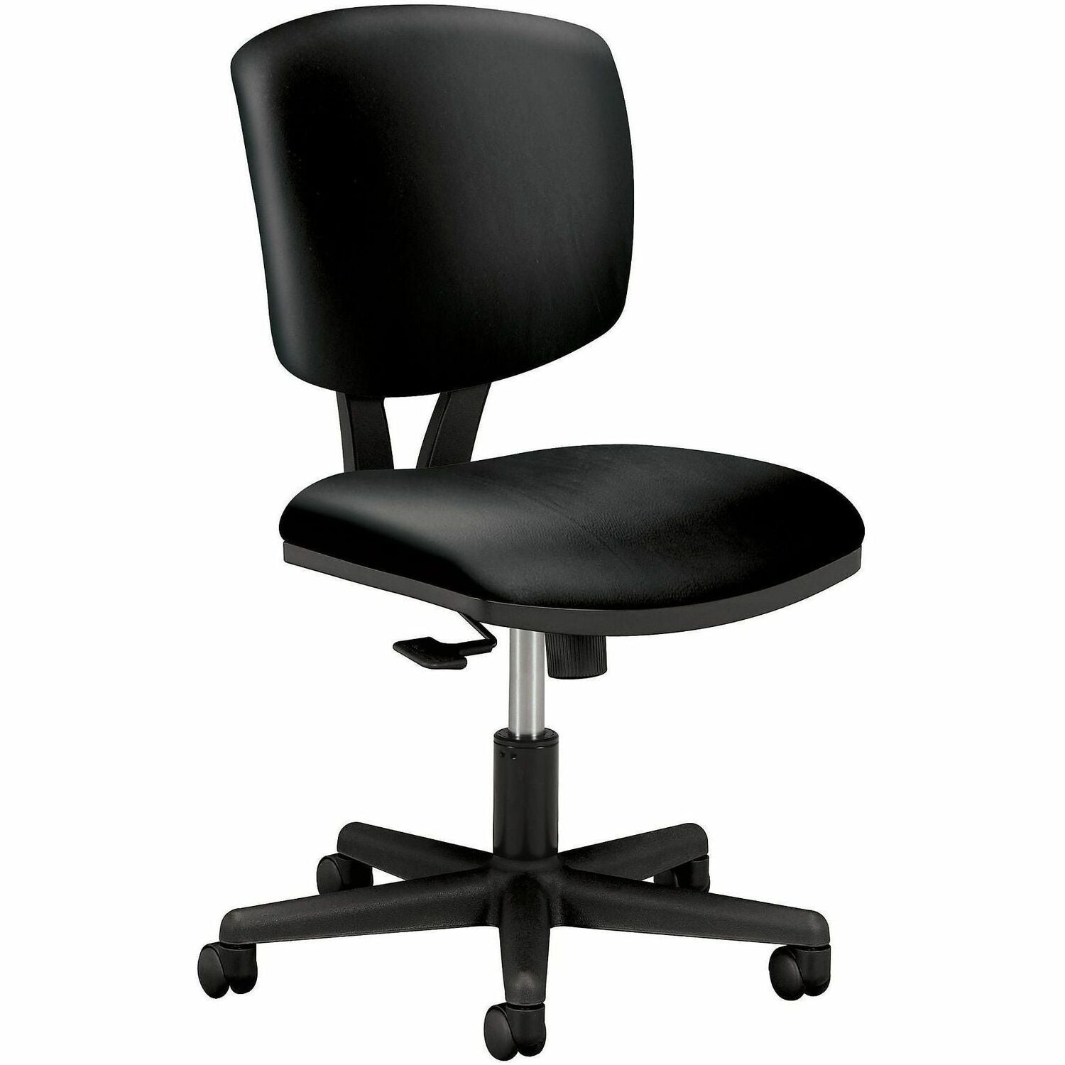Volt Series Leather Task Chair with Synchro-Tilt, Supports Up to 250 lb, 18" to 22.25" Seat Height, Black