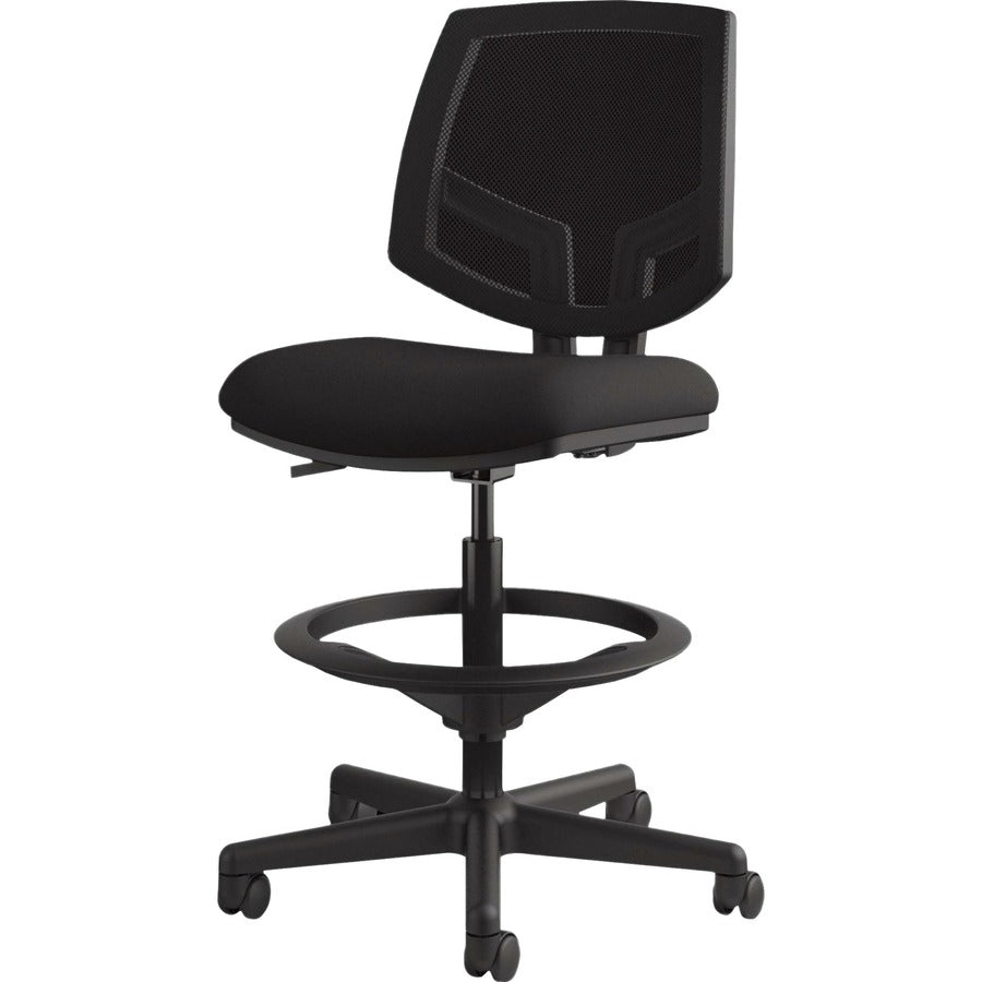 Volt Series Mesh Back Adjustable Task Stool, Supports Up to 275 lb, 22.88" to 32.38" Seat Height, Black