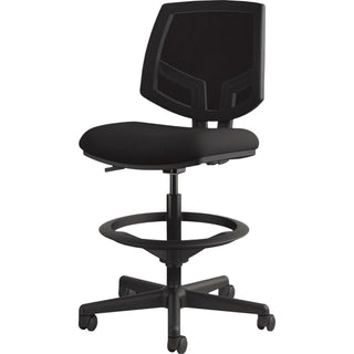 Volt Series Mesh Back Adjustable Task Stool, Supports Up to 275 lb, 22.88" to 32.38" Seat Height, Black