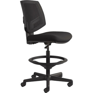 Volt Series Mesh Back Adjustable Task Stool, Supports Up to 275 lb, 22.88" to 32.38" Seat Height, Black