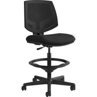 Volt Series Mesh Back Adjustable Task Stool, Supports Up to 275 lb, 22.88" to 32.38" Seat Height, Black
