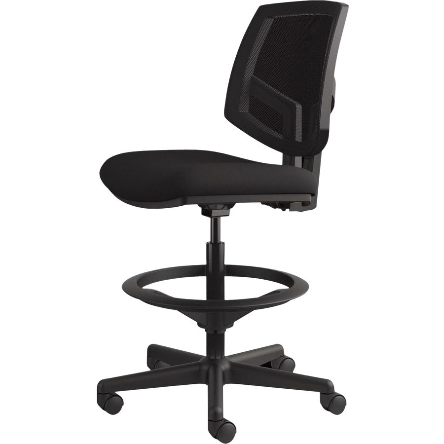Volt Series Mesh Back Adjustable Task Stool, Supports Up to 275 lb, 22.88" to 32.38" Seat Height, Black