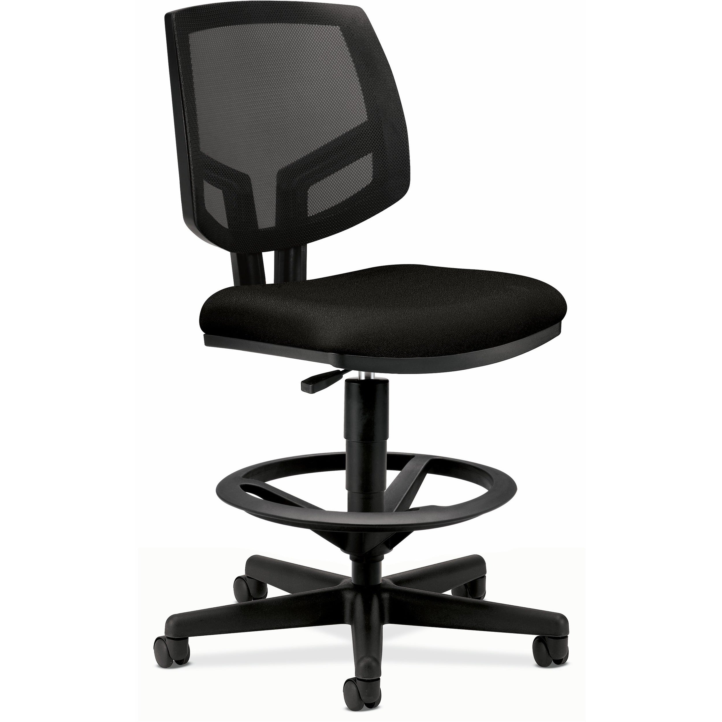Volt Series Mesh Back Adjustable Task Stool, Supports Up to 275 lb, 22.88" to 32.38" Seat Height, Black