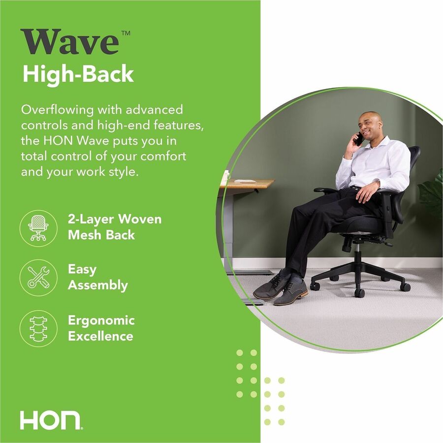 VL702 Mesh High-Back Task Chair, Supports Up to 250 lb, 18.5" to 23.5" Seat Height, Black