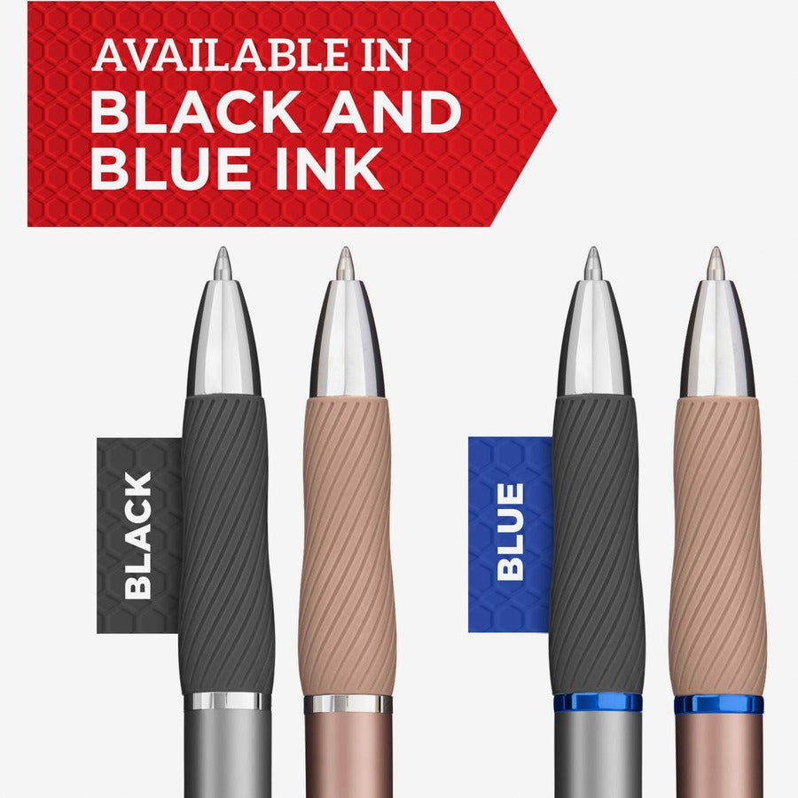 S-Gel Premium Metal Barrel Gel Pen, Retractable, Medium 0.7 mm, Blue Ink, Gun Metal Gray Barrel, Dozen