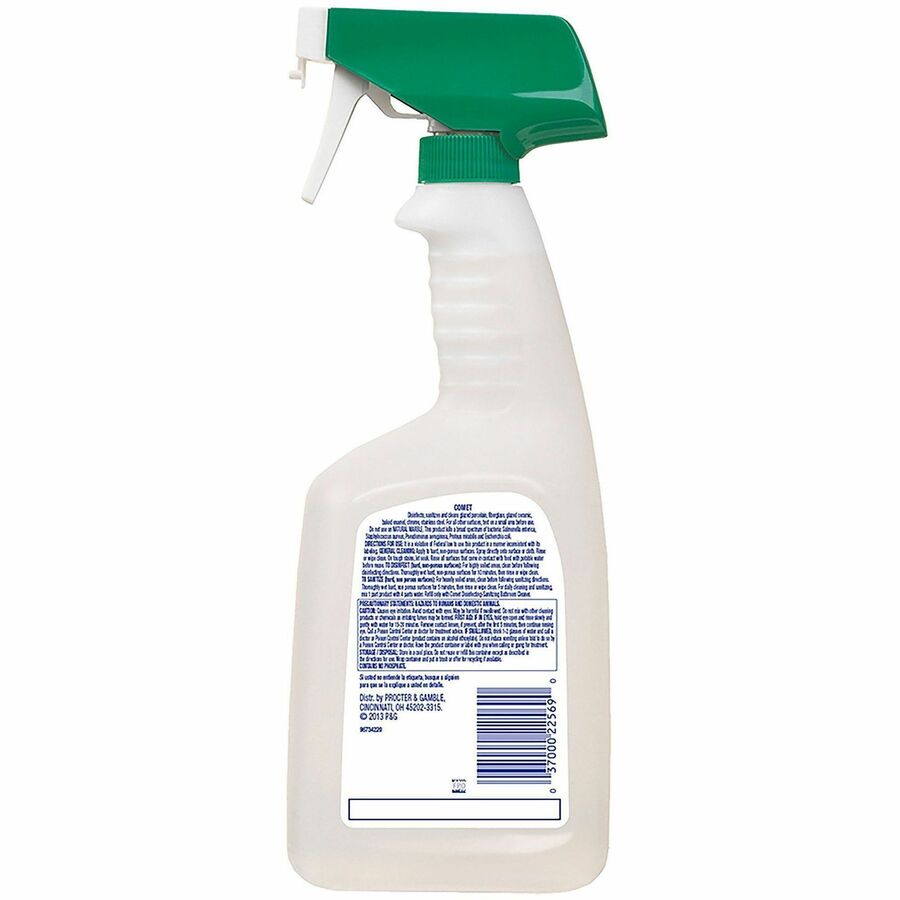 Comet Disinfecting Bath Cleaner - Ready-To-Use - 32 fl oz (1 quart) - Citrus Scent - 6 / Carton - Disinfectant, Scrub-free, Non-abrasive, Rinse-free - Green