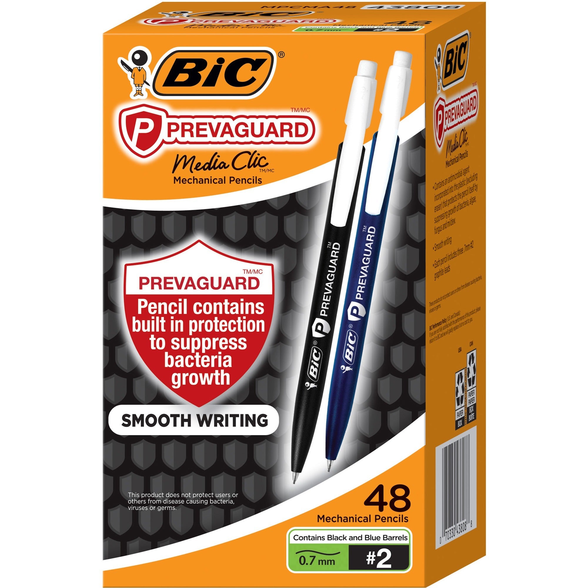 bic-antimicrobial-mechanical-pencils-#2-lead-07-mm-lead-diameter-black-lead-plastic-barrel-48-box_bicmpcma48 - 1