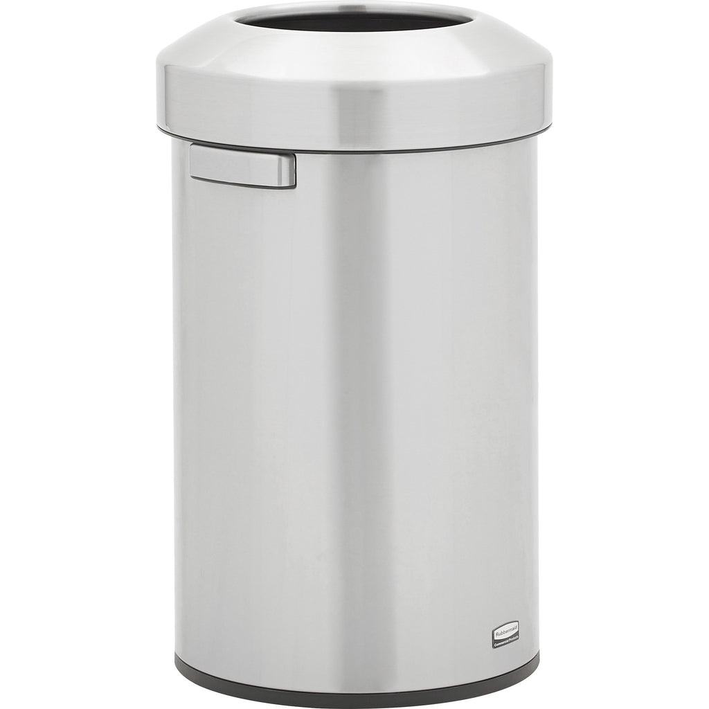 rubbermaid-commercial-refine-waste-container-16-gal-capacity-round-ergonomic-handle-non-skid-fingerprint-resistant-durable-263-height-x-159-width-metal-stainless-steel-1-each_rcp2147583 - 2