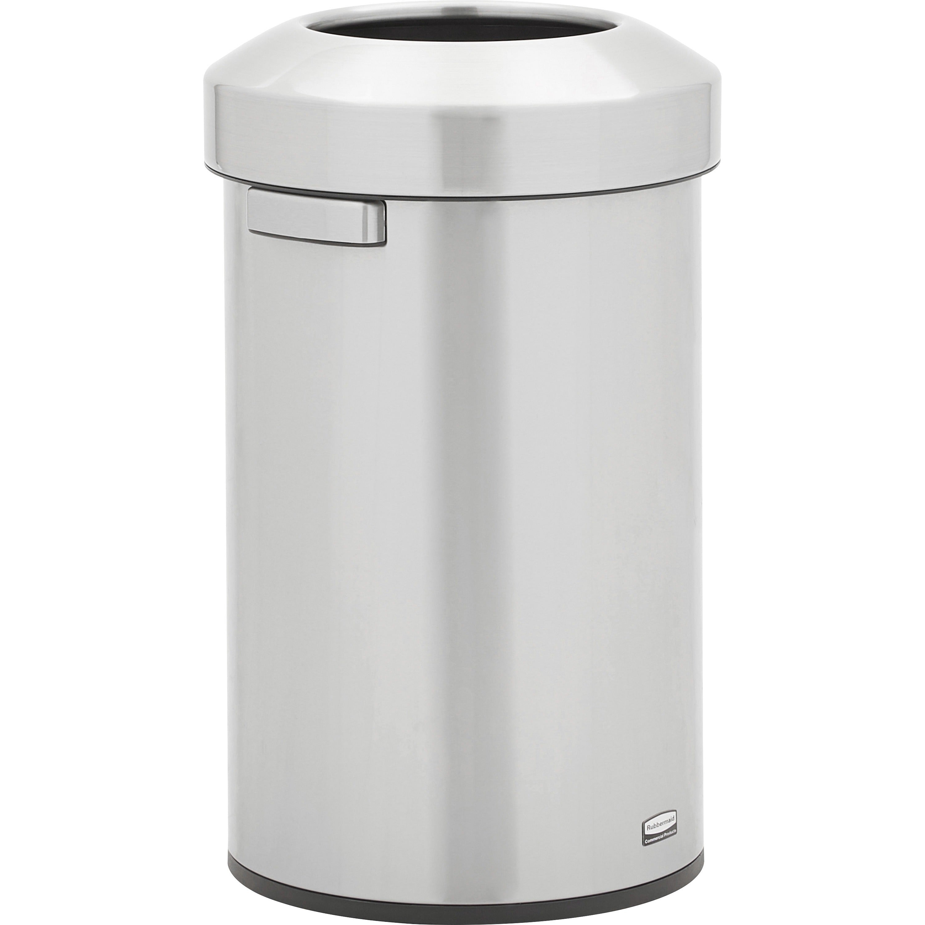 rubbermaid-commercial-refine-waste-container-16-gal-capacity-round-ergonomic-handle-non-skid-fingerprint-resistant-durable-263-height-x-159-width-metal-stainless-steel-1-each_rcp2147583 - 2