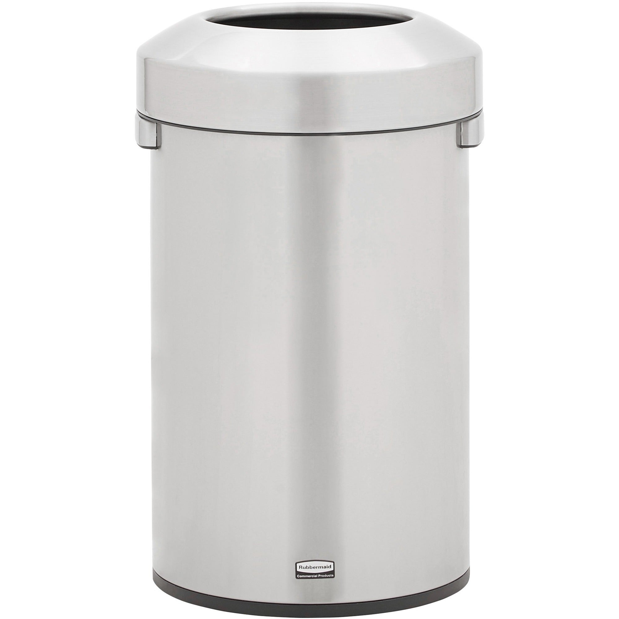 rubbermaid-commercial-refine-waste-container-16-gal-capacity-round-ergonomic-handle-non-skid-fingerprint-resistant-durable-263-height-x-159-width-metal-stainless-steel-1-each_rcp2147583 - 1