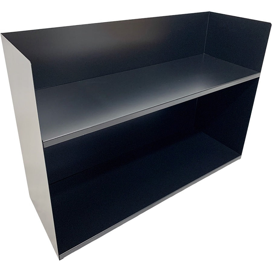 Huron 2-tier Book Rack - 2 Compartment(s) - 2 Tier(s) - Horizontal - 20" Height x 29" Width x 10.3" Depth - Durable - Black - Steel - 1 Each