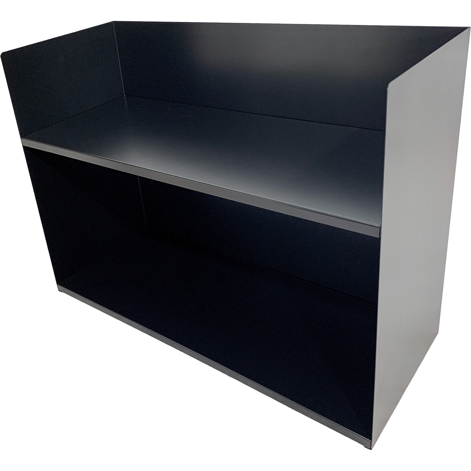 huron-2-tier-book-rack-2-compartments-2-tiers-horizontal-20-height-x-29-width-x-103-depth-durable-black-steel-1-each_hurhasz0177 - 1