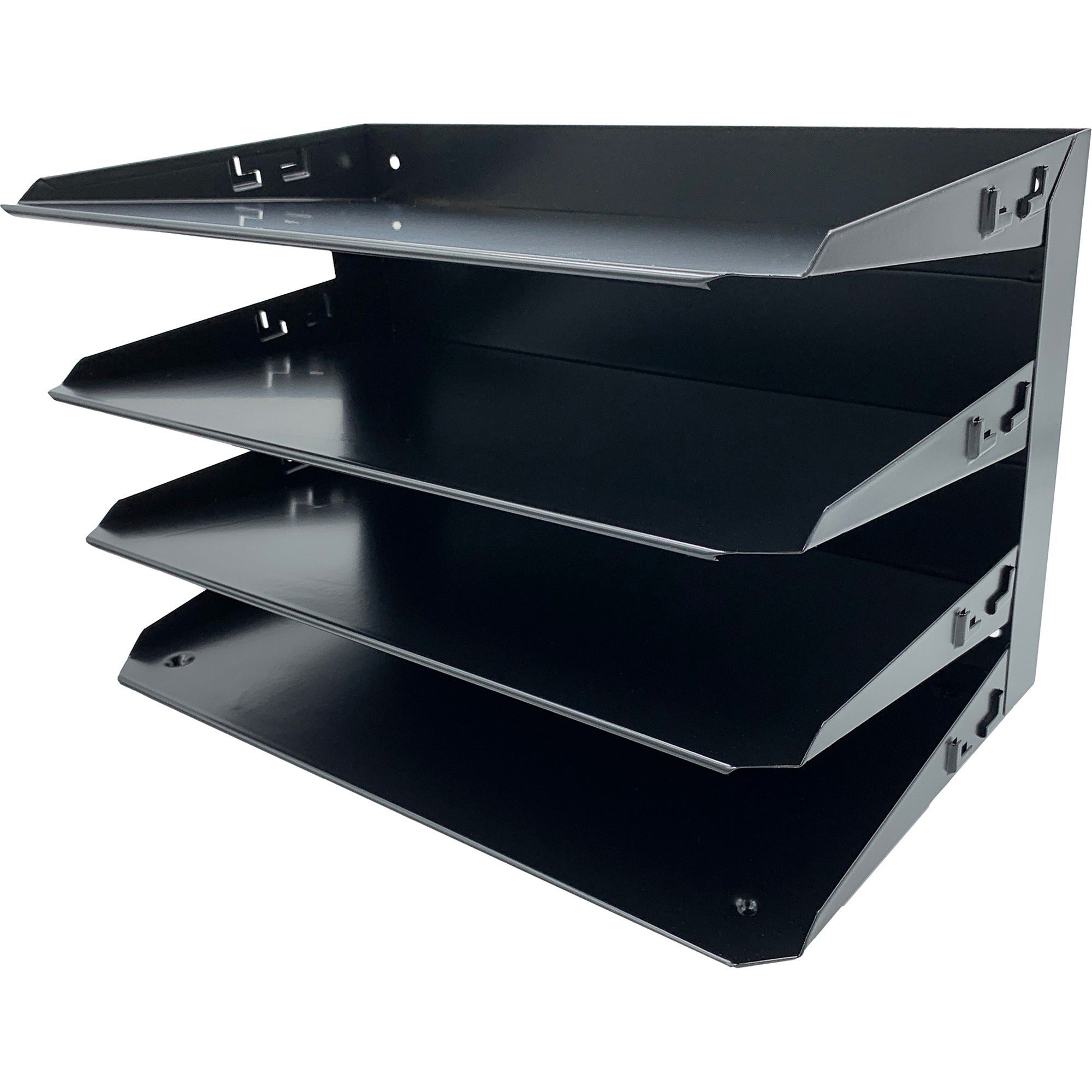 huron-horizontal-slots-desk-organizer-4-compartments-horizontal-15-height-x-93-width-x-86-depth-durable-black-steel-1-each_hurhasz0151 - 1