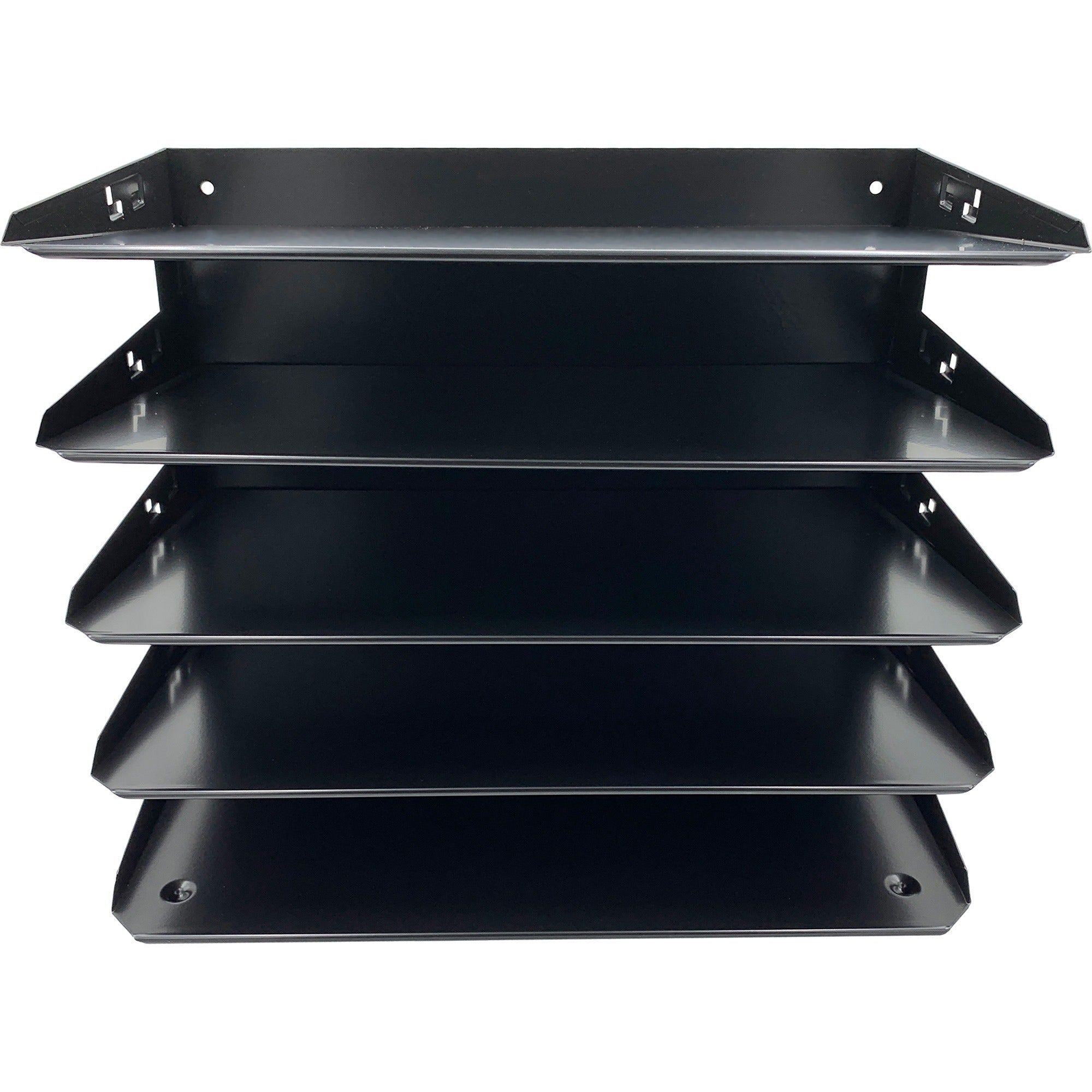 huron-horizontal-slots-desk-organizer-5-compartments-horizontal-15-height-x-15-width-x-88-depth-durable-label-holder-black-steel-1-each_hurhasz0161 - 2