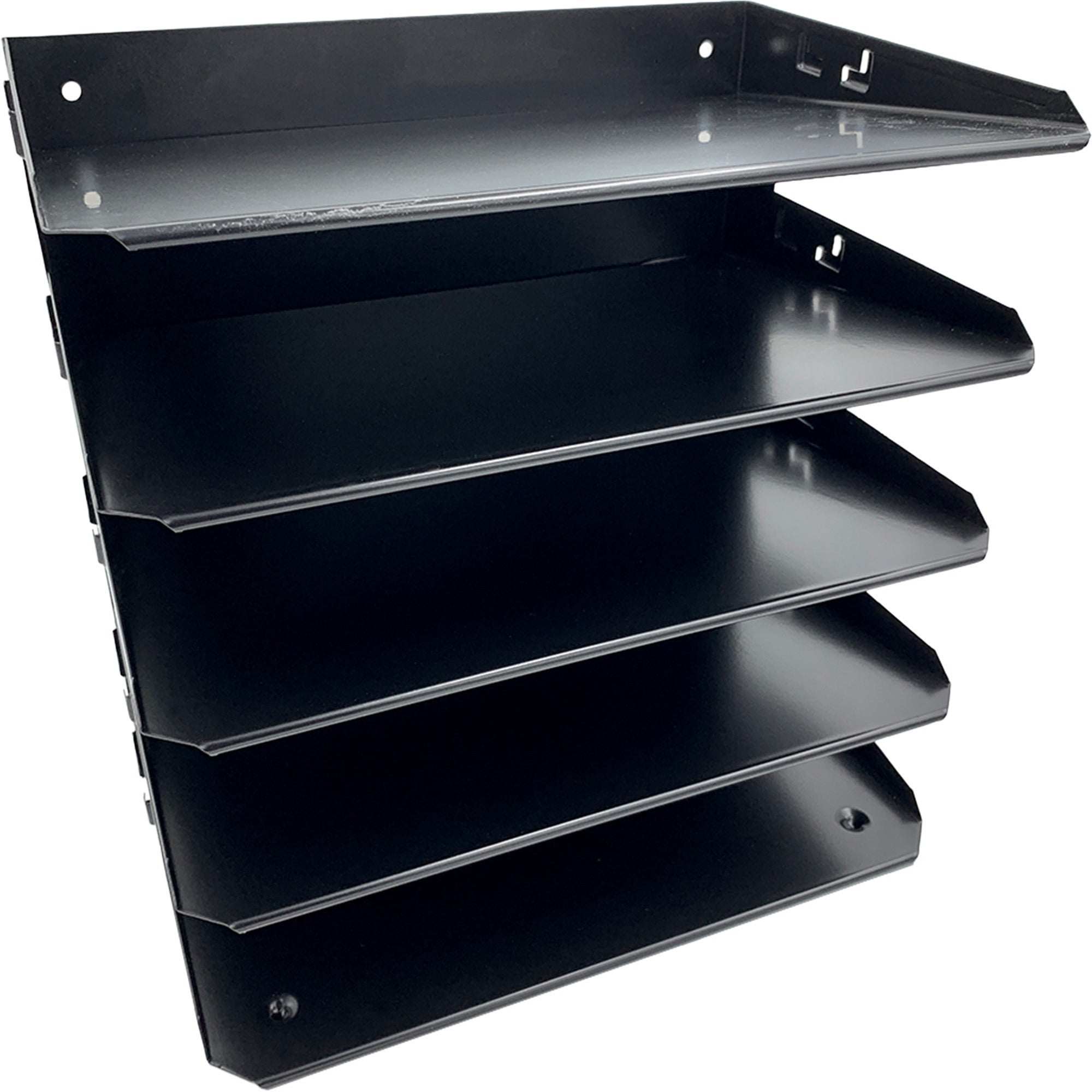 huron-horizontal-slots-desk-organizer-5-compartments-horizontal-12-height-x-88-width-x-12-depth-durable-black-steel-1-each_hurhasz0149 - 1