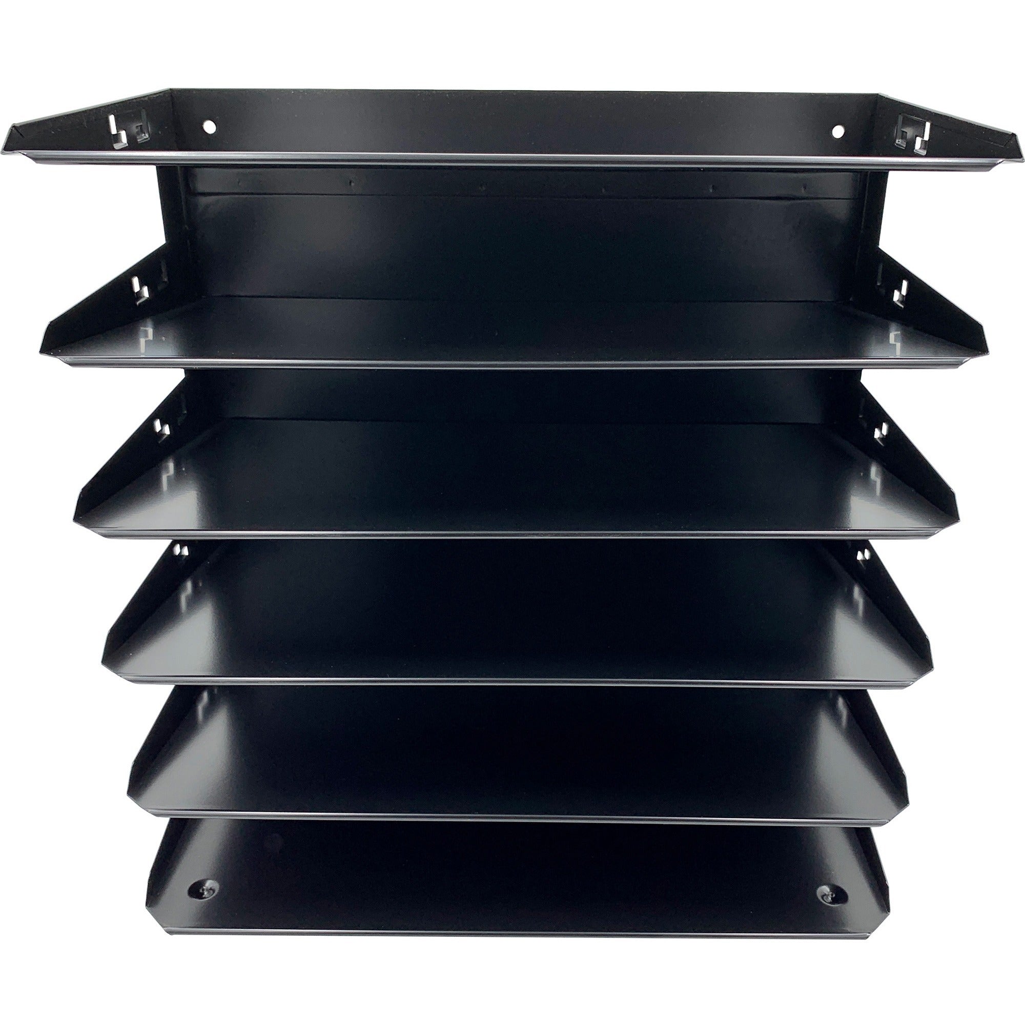 huron-horizontal-slots-desk-organizer-6-compartments-horizontal-15-height-x-15-width-x-87-depth-durable-label-holder-black-steel-1-each_hurhasz0153 - 2