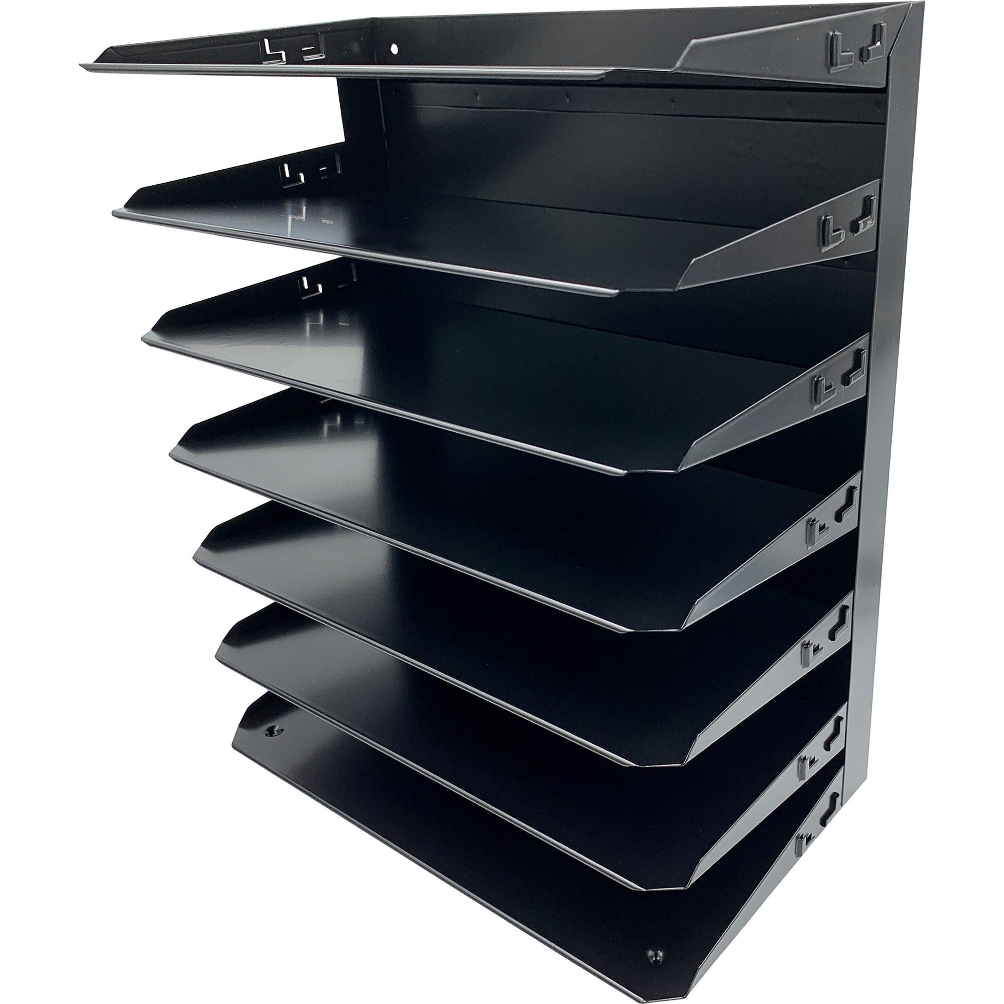 huron-horizontal-slots-desk-organizer-7-compartments-horizontal-15-height-x-15-width-x-88-depth-durable-black-steel-1-each_hurhasz0160 - 1
