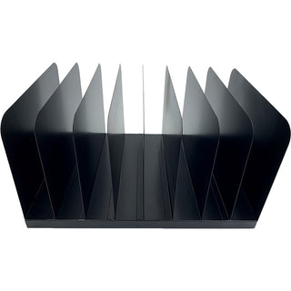 Huron Vertical Desk Organizer - 8 Compartment(s) - Vertical - 7.8" Height x 11" Width x 15" Depth - Durable - Black - Steel - 1 Each