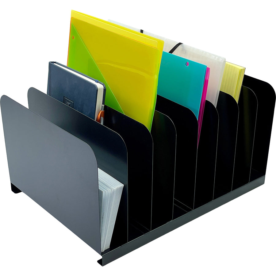 huron-vertical-desk-organizer-8-compartments-vertical-78-height-x-11-width-x-15-depth-durable-black-steel-1-each_hurhasz0146 - 3