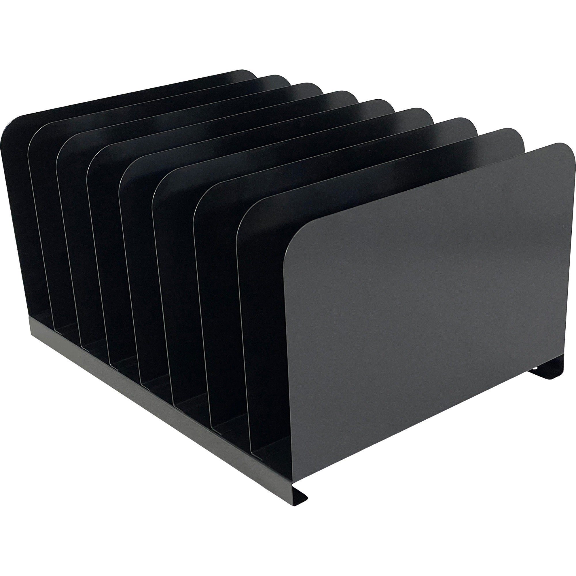 huron-vertical-desk-organizer-8-compartments-vertical-78-height-x-11-width-x-15-depth-durable-black-steel-1-each_hurhasz0146 - 1