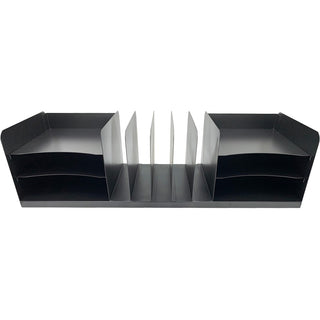 Huron Vertical/Horizontal Combo Desk Organizer - 11 Compartment(s) - Horizontal/Vertical - 8" Height x 30" Width x 11" Depth - Durable - Black - Steel - 1 Each