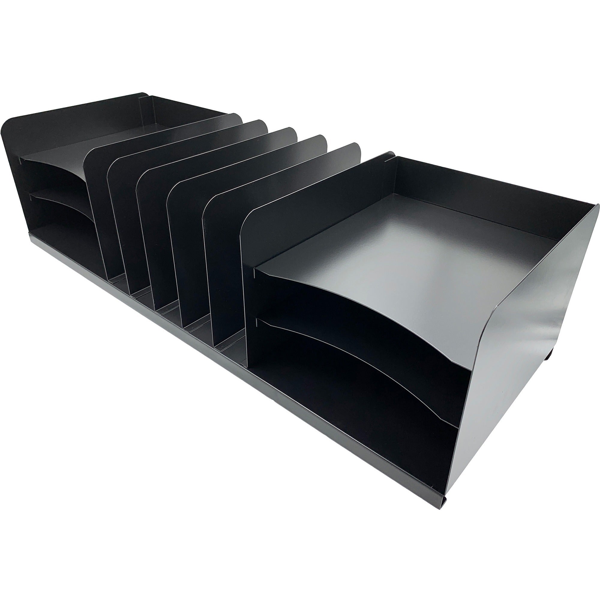 huron-vertical-horizontal-combo-desk-organizer-11-compartments-horizontal-vertical-8-height-x-30-width-x-11-depth-durable-black-steel-1-each_hurhasz0170 - 1