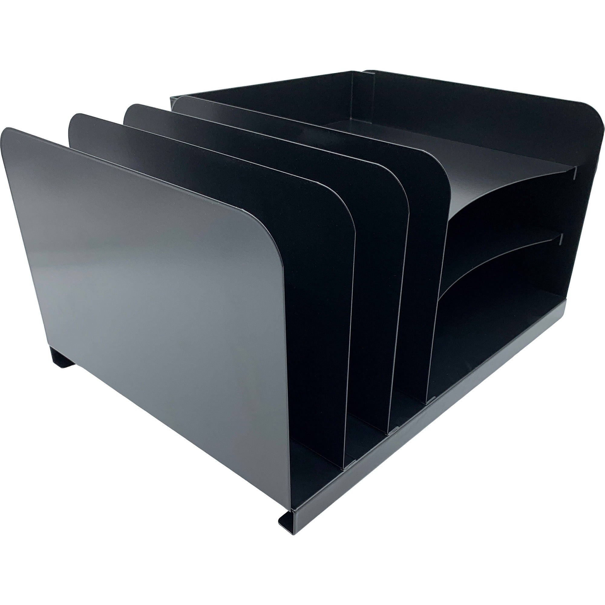 huron-combo-slots-desk-organizer-6-compartments-horizontal-vertical-8-height-x-15-width-x-11-depth-durable-black-steel-1-each_hurhasz0148 - 2