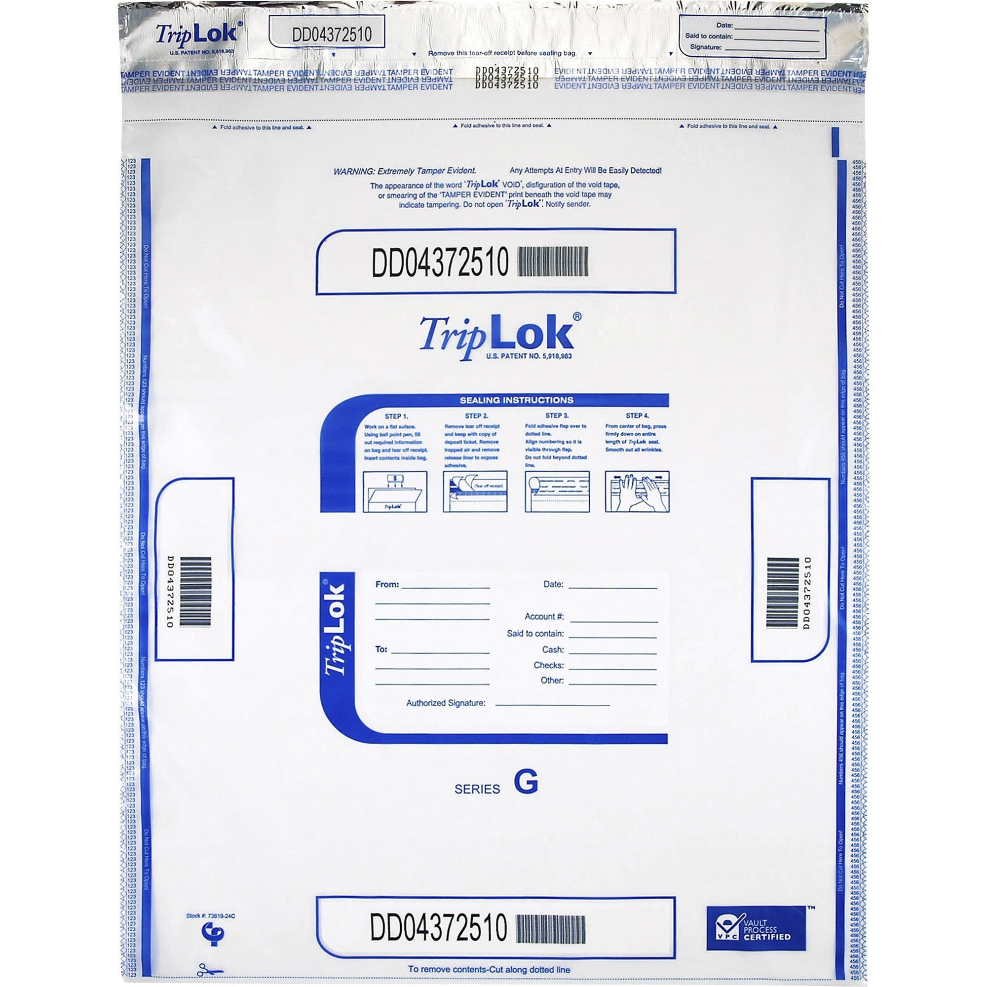 Deposit Bag, Plastic, 19 x 23, Clear, 250/Carton