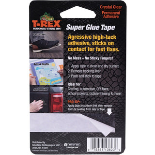T-REX Double Sided Super Glue Tape - 15 ft Length x 0.75" Width - Acrylic - 1 Each - White