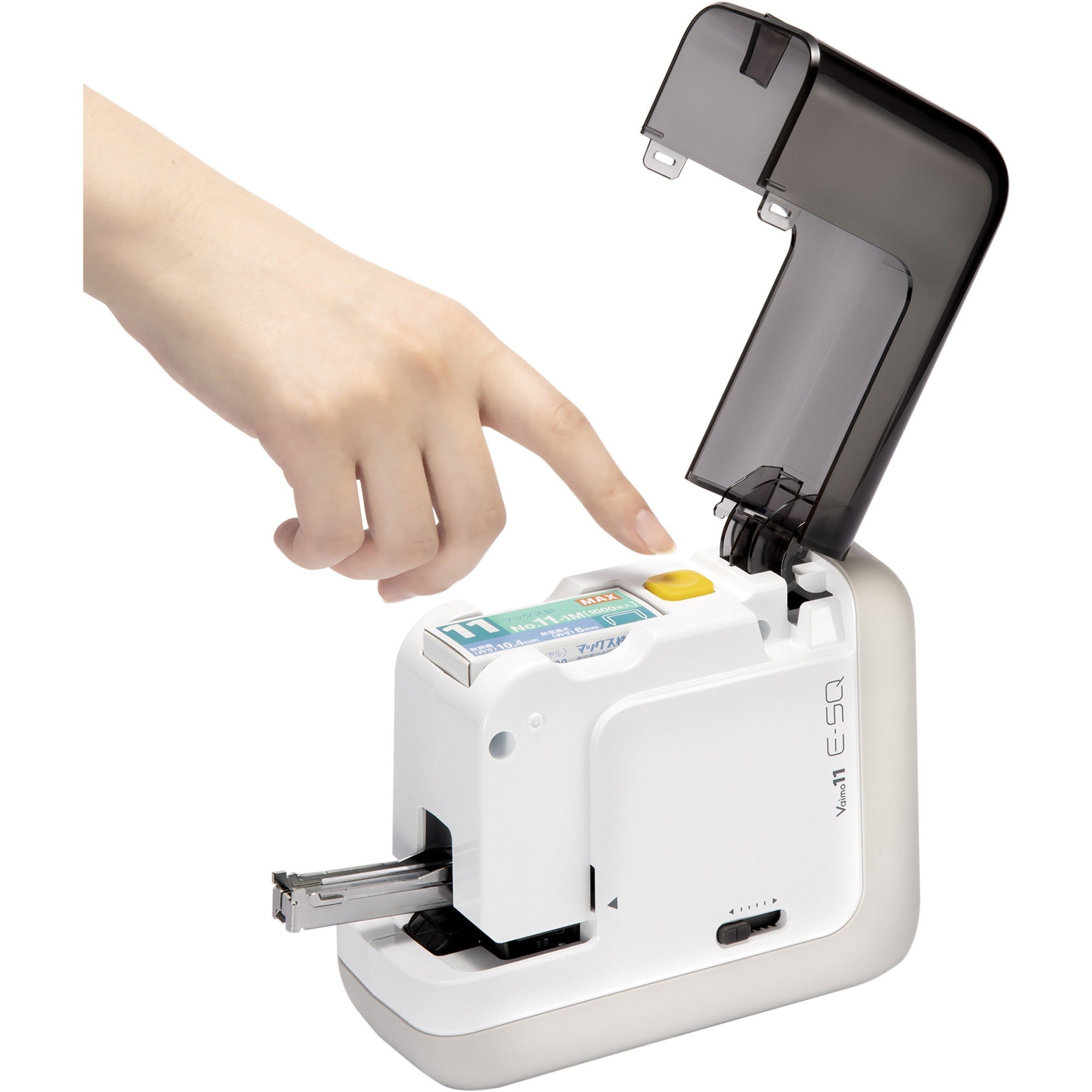 max-portable-electronic-stapler-35-sheets-capacity-100-staple-capacity-1-4-staple-size-6-x-aa-batteries-1-each-black-white_mxbbh11f - 2