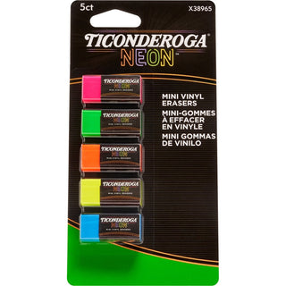 ticonderoga-mini-erasers-neon-pink-neon-green-neon-orange-neon-yellow-neon-blue-vinyl-5-pack-latex-free-soft-smudge-free-residue-free-non-abrasive-non-tearing-non-toxic_dixx38965 - 6