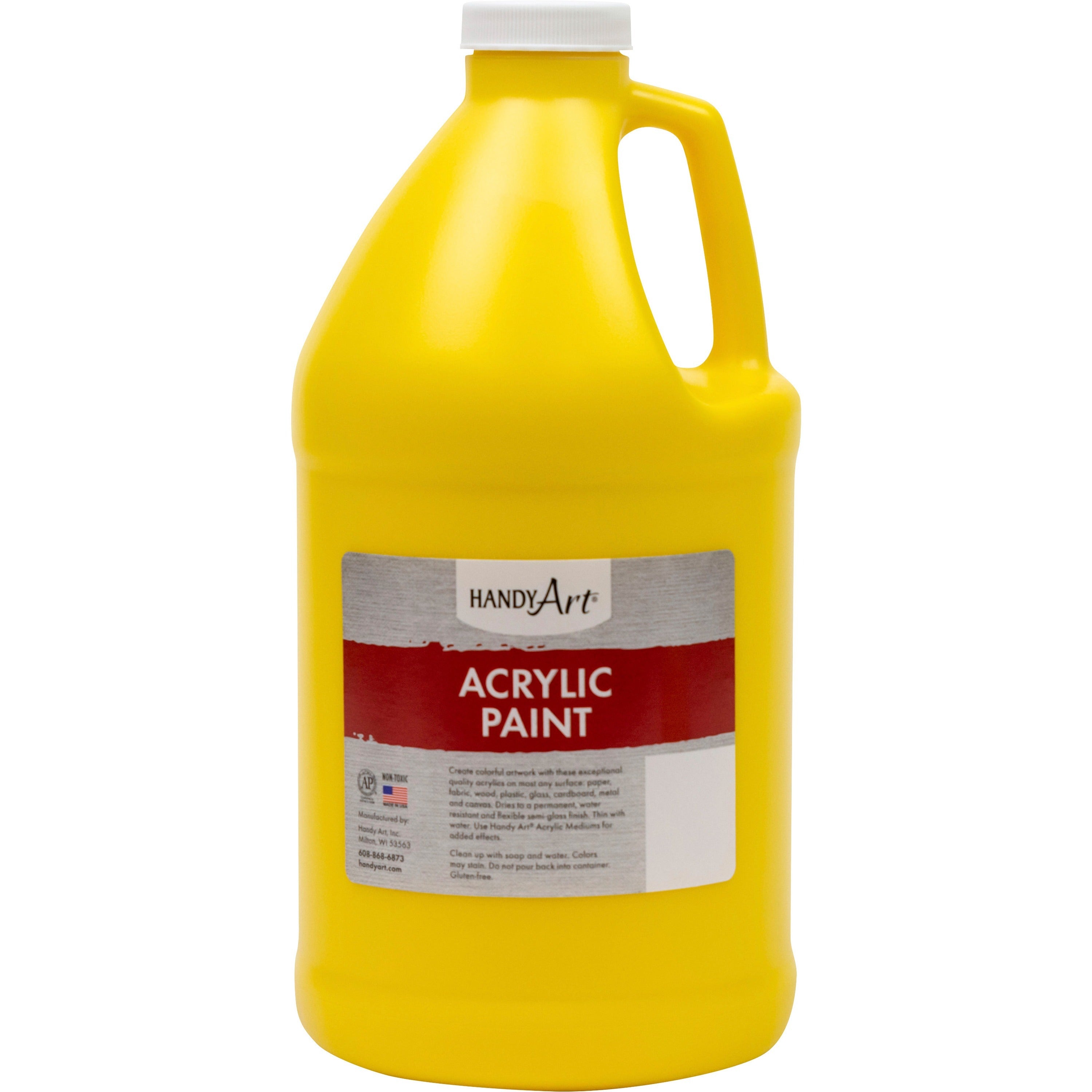 handy-art-acrylic-paint-2-quart-1-each-chrome-yellow_han102010 - 1