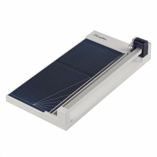 Swingline ClassicCut Wood Guillotine Trimmer - 10 Sheet Cutting Capacity - 12" Cutting Length - LED Cutting Guide, Durable, Lockable Blade, Alignment Grid, Sturdy Frame - Wood, Tempered Glass - Gray - 1 Each
