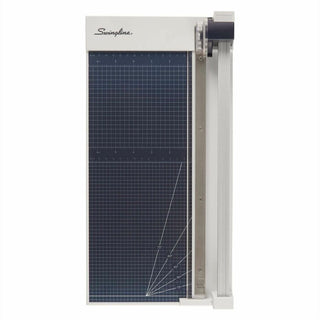 Swingline ClassicCut Wood Guillotine Trimmer - 10 Sheet Cutting Capacity - 12" Cutting Length - LED Cutting Guide, Durable, Lockable Blade, Alignment Grid, Sturdy Frame - Wood, Tempered Glass - Gray - 1 Each