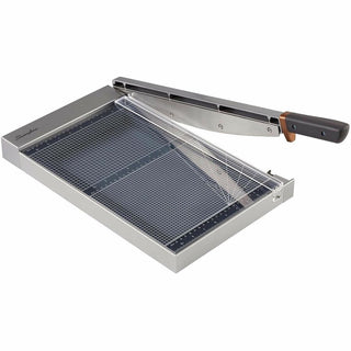 Swingline ClassicCut Wood Guillotine Trimmer - 25 Sheet Cutting Capacity - 12" Cutting Length - LED Cutting Guide, Durable, Lockable Blade, Sturdy Frame, Alignment Grid - Wood, Tempered Glass - Gray - 1 Each
