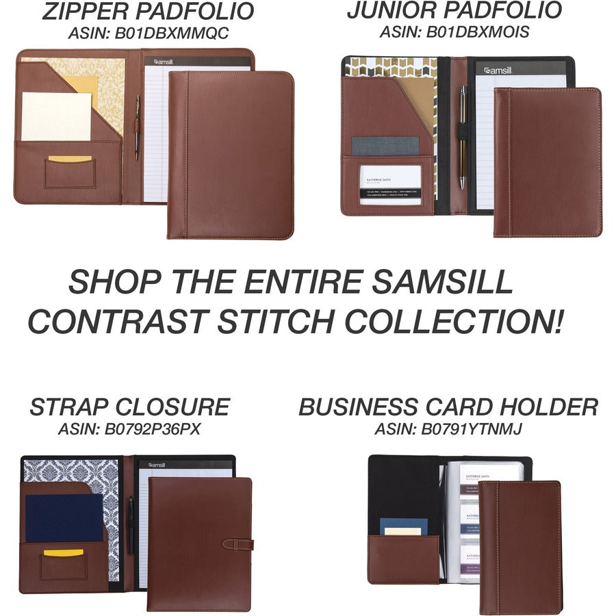 samsill-contrast-stitch-leather-ring-binder-1-binder-capacity-letter-8-1-2-x-11-sheet-size-200-sheet-capacity-1-ring-round-ring-fasteners-2-internal-pockets-bonded-leather-leathergrain-tan-durable-spine-rivet-1-each_sam15712 - 5