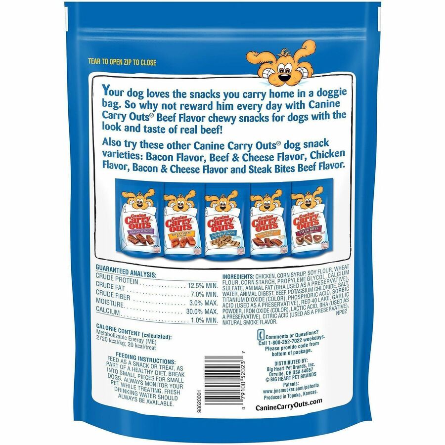 Canine Carryouts Beef Flavor Chewy Dog Treats - For Dog - Chewy - Beef Flavor - 1.41 lb