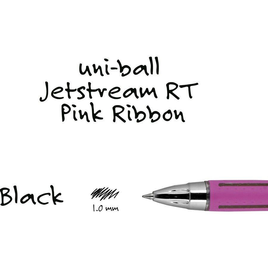 uni-jetstream-rt-pink-ribbon-ballpoint-pen-medium-pen-point-1-mm-pen-point-size-black-gel-based-hybrid-ink-pink-barrel-1-dozen_ubc70203 - 5