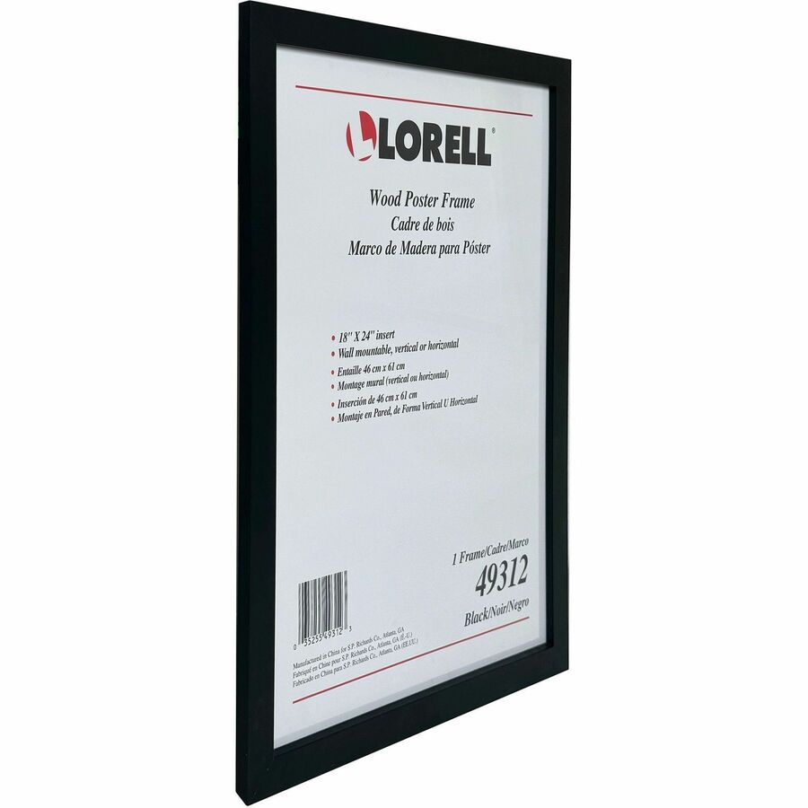 Lorell Wide Frame - 18" Frame Size - Rectangle - Horizontal, Vertical - 1 Each - Black