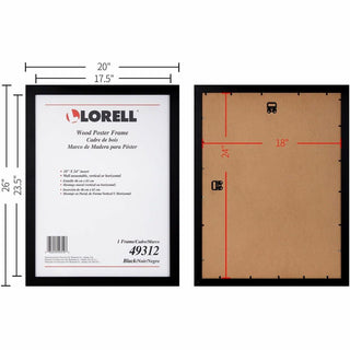 Lorell Wide Frame - 18" Frame Size - Rectangle - Horizontal, Vertical - 1 Each - Black