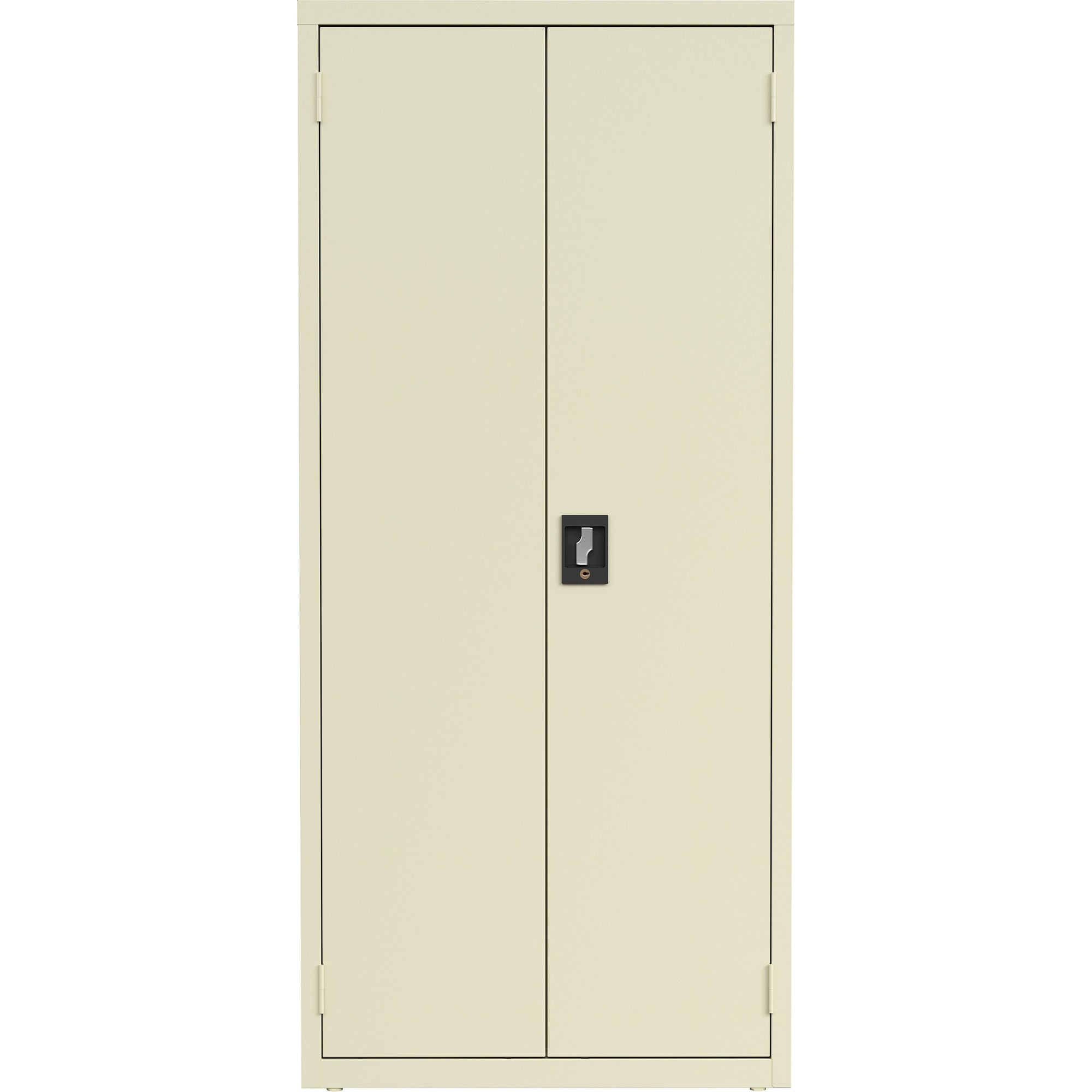 lorell-fortress-series-slimline-storage-cabinet-30-x-15-x-66-4-x-shelfves-720-lb-load-capacity-durable-welded-nonporous-surface-recessed-handle-removable-lock-locking-system-putty-baked-enamel-steel-recycled_llr69830pty - 2