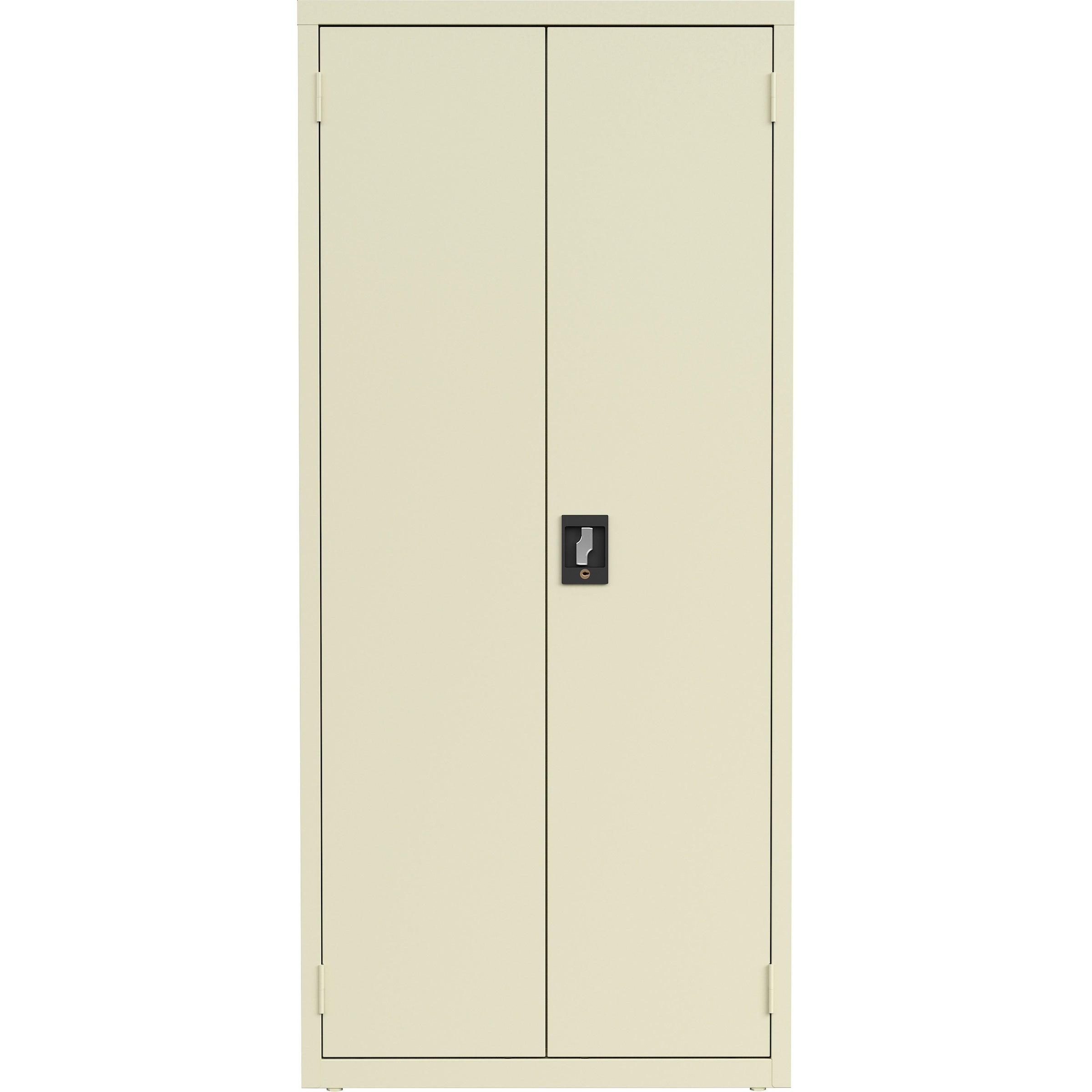 lorell-fortress-series-slimline-storage-cabinet-30-x-15-x-66-4-x-shelfves-720-lb-load-capacity-durable-welded-nonporous-surface-recessed-handle-removable-lock-locking-system-putty-baked-enamel-steel-recycled_llr69830pty - 2