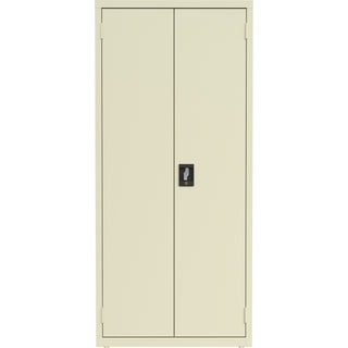 lorell-fortress-series-slimline-storage-cabinet-30-x-15-x-66-4-x-shelfves-720-lb-load-capacity-durable-welded-nonporous-surface-recessed-handle-removable-lock-locking-system-putty-baked-enamel-steel-recycled_llr69830pty - 2
