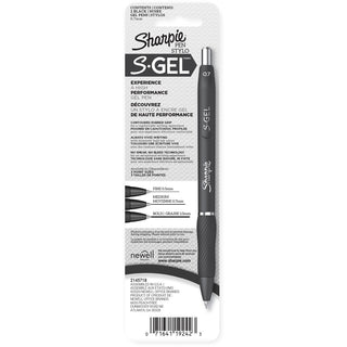 Sharpie S-Gel Pen - Medium Pen Point - 0.7 mm Pen Point Size - Retractable - Black - White Barrel - 2 / Pack